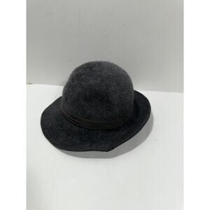 Vintage‎ Bowler Derby Style Hat Gray Fur Felt Hat Gorgeous Luxurious AQS